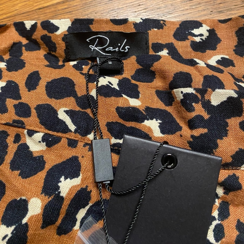 Rails Leopard Print Ruffle Hem Mini Skirt NWT Size Small - Picture 7 of 9